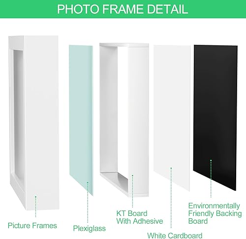 Rseuphiee Cadre 3D Profond, 20x20 cm Photo 3D à Remplir, Profondeur 3 cm, Cadre Photo en Bois, Blanc Cadre Carré, Cadre Profond avec Vitre, pour Objet pour Photos, Ouvrages d'art Souvenirs - Nail Gallerys