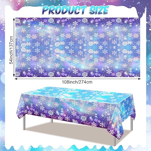 PHOGARY Nappe Reine des Neiges irisée Nappe de Noël Flocon de Neige Frozen Décorations de fête Nappe holographique Nappes en Plastique, 2 PCS - Nail Gallerys