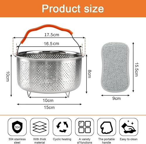 GZCZCC Panier à Vapeur en Acier Inoxydable 2L 17.5cm Panier à Vapeur INOX Panier Vapeur pour Cuiseur à Riz Panier Vapeur Autocuiseur pour Légume Œuf Poisson Viande - Nail Gallerys