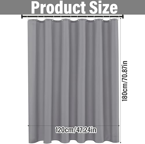 Petit Rideau de Douche, 1 pièces Rideau de Douche Anti Moisissure Lavable en Machine Rideaux de Douche à Oeillets, Tissu Imperméable Lavable, 120x180cm pour Petite Salle de Bain - Nail Gallerys