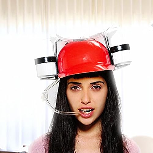 JINGAN Casques à boire, bouchon porte-gobelets réglable | chapeau bonbonnière buveur, paille pour bière soda cola boisson, gadgets pour boissons amusantes pour fête, rose jaune rouge bleu - Nail Gallerys