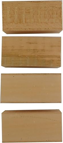 Lot de 4 blocs de sculpture en bois de tilleul 100 x 50 x 50 mm - Nail Gallerys