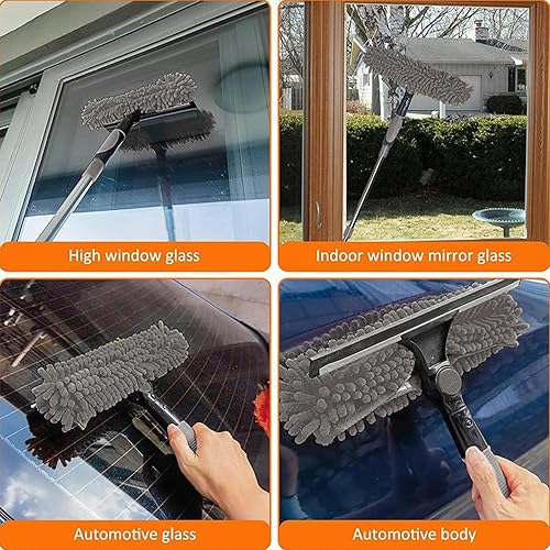 Perche Telescopique Nettoyage Toiture | Kit De Dépoussiérage Haute Portée De De 6m avec Perche D'extension De 4.25m | Plumeau pour Plafond Haut Plumeau en Microfibre À Toile D'araignée - Nail Gallerys