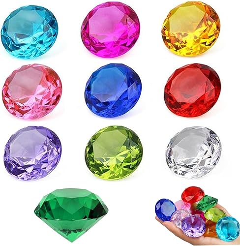 2set Gemmes acryliques 1, 6 Pouce Chaos Chaos émeraudes Pirate Treasure Hunt Prop Faux gemmes faciles à Nettoyer Petit Cadeau pour Les Prix de Pâques de Noël d'anniversaire - Nail Gallerys