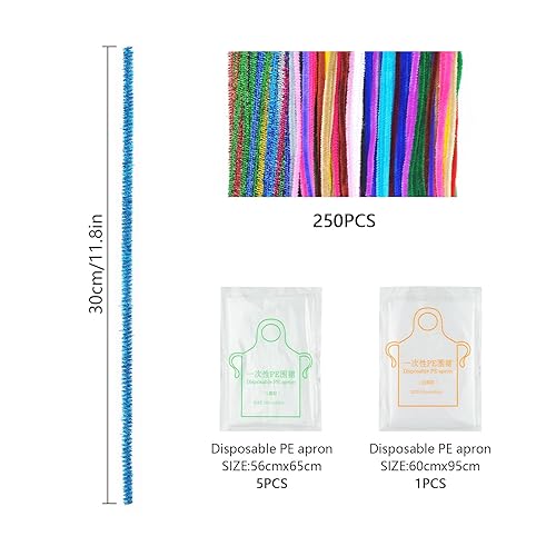 JINTANG 250 Pièces Fil Chenille,20 Couleurs Cure Pipe,30cm de Cure-pipe de Loisir Creatif Enfant,Chenille Loisir Creatif,Pour les Travaux Manuels ou les Décorations de Noël, etc. - Nail Gallerys