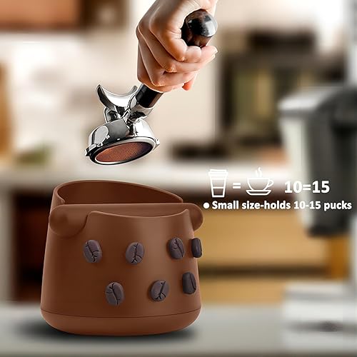 ORALION Corbeille à café pour marc, boîte à café concentré mini, Boite a Marc de Cafe avec Barre de Chocs Amovible，Convient pour espresso et cappuccino, latte,marron - Nail Gallerys