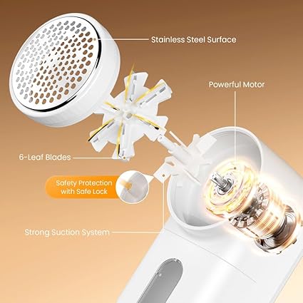 Rasoir Anti Bouloche, Anti Bouloche Appareil avec 3 Lames Remplaçables, Anti Bouloche Vetement, Rasoir Anti Bouloche Electrique pour Literie Mobilier, Rasoir Peluche Bouloche Rechargeable - Nail Gallerys