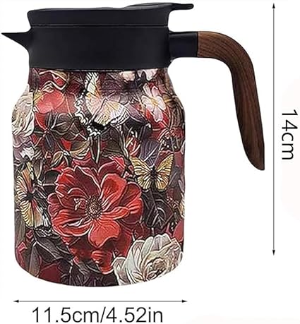 Thermos Théière avec infuseur, carafe thermos en acier inoxydable, théière avec infuseur pour thé chaud et boissons froides, 800 ml, rouge - Nail Gallerys