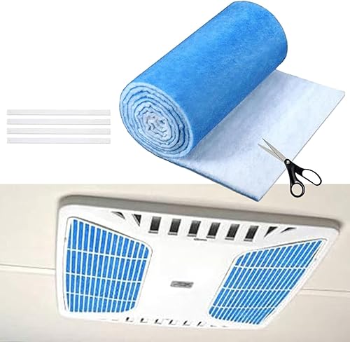 Filtre d'aération en polyester pour climatisation, découpable, réutilisable, électrostatique, 2,3 x 30,5 cm, bleu et blanc, pour la maison et le bureau - Nail Gallerys