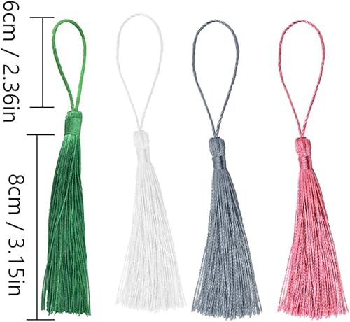 Clyhon Lot de 50 Pampilles Décoratives Faites à La Main - Style Chinois - pour La Fabrication de Bijoux - Marque-Page (Couleur Aléatoire) - Nail Gallerys