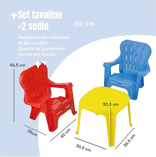 Baroni Toys Ensamble Table avec Rangement et 2 Chaises en Plastique pour Enfants, Facile à Nettoyer et sans Montage, adapté pour intérieur et extérieur, Rose et Violette - Nail Gallerys