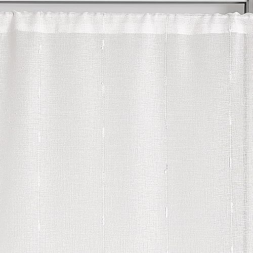HomeMaison.com Paide de Vitrages Droits – Vitrage en Fils Flammés – Vitrage Occultant – Vitrage Blanc – Vitrage 60X120 - Nail Gallerys