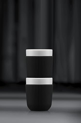 DOURO Set de 2 mugs en porcelaine avec manchon silicone, 0.3 l - Nail Gallerys