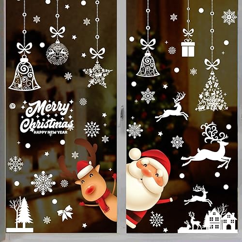 197 Stickers Noel Fenetre Réutilisable, PVC Autocollant Noel Fenetre, Decoration Noel Fenetre Electrostatique Flocon de Neige Intérieur Deco Noel pour Porte Vitrine Verre Maison - Nail Gallerys