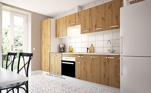 HOGAR24 ES - Meuble Bas de Cuisine 1 Porte Couleur chêne Albar, Dimensions : 85 x 60 x 58 cm - Nail Gallerys