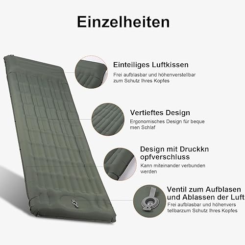 NEXROLA Matelas Gonflable 1 Place, Matelas de Plage en TPU imperméable et résistant à l'usure, Camping Bureau Usage Domestique | Portable et léger, écologique - Nail Gallerys