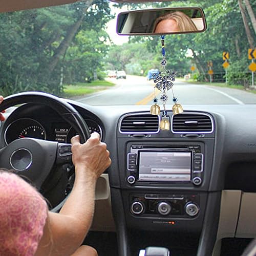 Carillon de vent « Evil Eye » - Décoration d'extérieur - Cloche de protection - Attrape-vent mobile contre le mauvais œil - Décoration à suspendre au jardin - Charme spirituel fait à la main - Bonne - Nail Gallerys