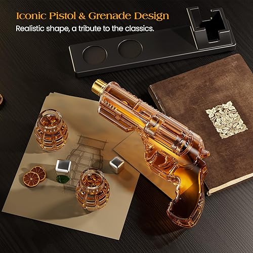 Kollea Ensemble de carafe à whisky avec verres à shot en forme de grenade, cadeaux d'anniversaire pour hommes qui ont tout, cadeaux de vacances pour homme, père, mari, petit ami et amateurs de - Nail Gallerys