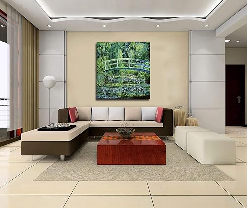 Générique Claude Monet - Le Pont japonais - Affiche Toile Peinture Tableau Mural Decoration Salon Reproductions de Tableaux Murale Moderne,Avec Cadre (40 * 60 Cm) - Nail Gallerys