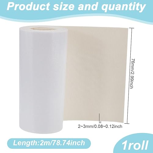 DELORIGIN Patch de Réparation en Nylon 2m 76mm patch en Tissu Nylon Beige Ruban de Réparation Auto Adhésif Kit de Réparation D'Équipement de Camping Imperméable pour Vêtements de Sac de Doudoune - Nail Gallerys