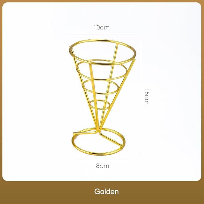 YouXiaor Présentoir de Frites Stand, 3pièces Porte-Frites Porte Cornet de Frites Présentoir de Frites Stand Panier à Frites Support de Frites en Métal Cornet à Frites Conique Robuste Support Noir - Nail Gallerys