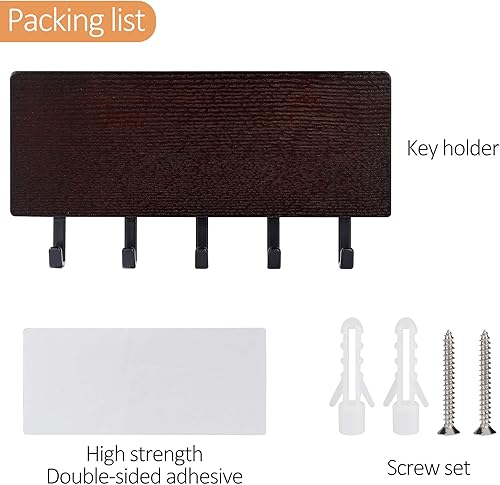 Tunejoy Range clé Mural Porte-courrier avec Crochets Porte clé avec Surface de Rangement pour mémos Lettres Prospectus pour Entrées Cuisine et Couloir Noix Noire - Nail Gallerys