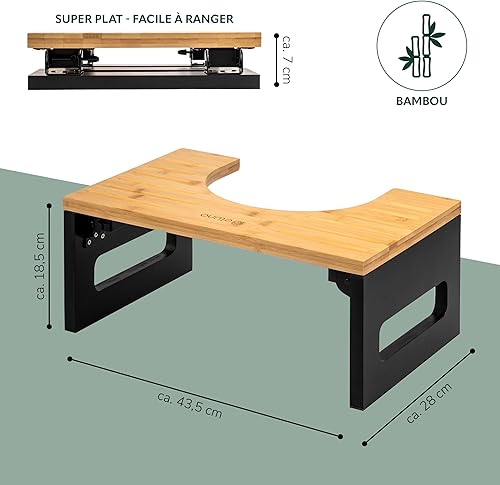 eluno Tabouret de Toilette, Repose-Pieds en Bambou avec Coussinets antidérapants, Pliable pour économiser de l'espace, Tabouret de Toilettes Stable, idéal pour Les Adultes et Les Enfants (Noir) - Nail Gallerys