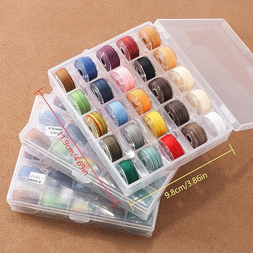 DY.2ten Lot de 25 Rouleaux de Cordon ciré, Fils cirés de Couleurs Assorties, 25 Couleurs en Polyester ciré pour Fabrication de Bijoux, Bracelets, Bracelets de Cheville, Perles - Nail Gallerys