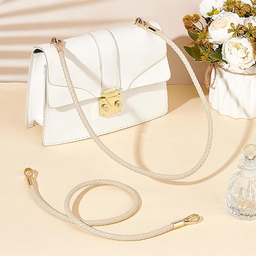 UNICRAFTALE 2pcs 59.5cm Poignée Sangle en Cuir Anse de Sac Cuir Anse Sac a Main Blanc Remplacement Sangle de Sac à Main Poignée de Sac à Main Bandoulière Poignée de Rechange avec Mousqueton pour Sac - Nail Gallerys
