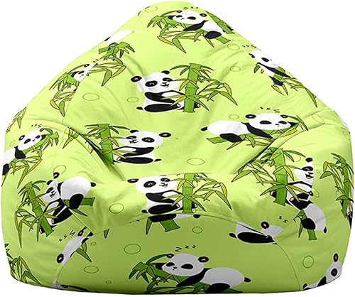 Highdi Motif Panda Pouf Poire sans Garnissage pour Adultes Enfants Rangement de Jouets Stockage Grande Fauteuil Pouf Pliable pour Fauteuil Housse de Pouf Poire (90 * 110cm,Vert) - Nail Gallerys