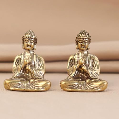 MAGICLULU Lot de 3 mini statues de Bouddha en cuivre doré, style art déco, pour la maison ou le bureau, décoration de bureau, figurine de Bouddha méditant - Nail Gallerys