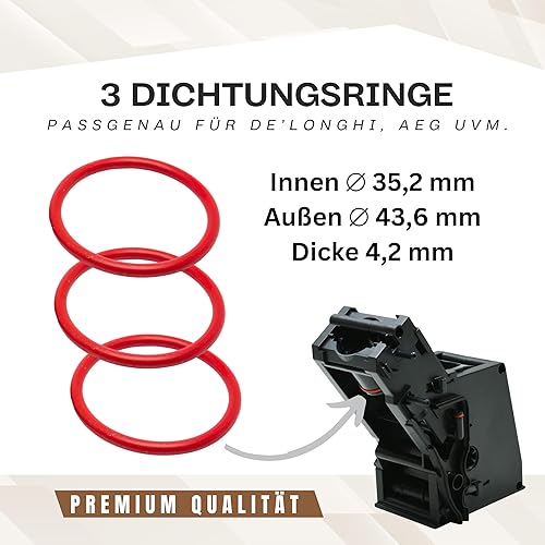 fancility® Lot de 3 joints toriques pour unité de percolation DeLonghi, groupe d'infusion, brosse à tuyau à lait, brosse de nettoyage, machine à café ECAM ESAM EAM EAM EPAM Piston de pression et joint - Nail Gallerys
