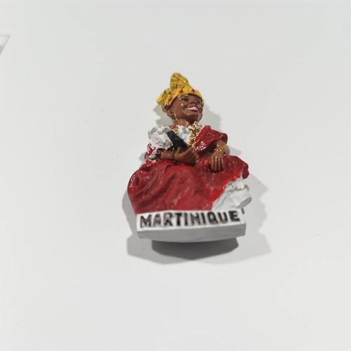 Aimant de réfrigérateur traditionnel 3D Martinique France - Cadeau souvenir - En résine - Fait à la main - Collection de décoration pour la maison et la cuisine - Nail Gallerys