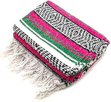 Oh Yeah Couverture mexicaine Falsa - Festival mexicain - Couverture ou couvre-lit - 120 x 185 cm (thé vert) - Nail Gallerys