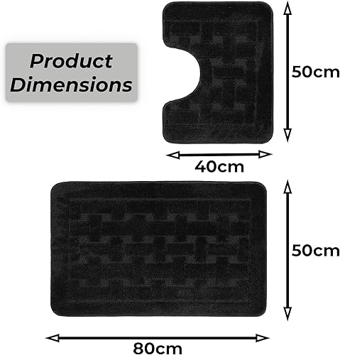 LS DECOR Lot de 2 tapis de bain antidérapants ultra doux absorbant l'eau, lavables en machine, pour sol de salle de bain (bordeaux) - Nail Gallerys