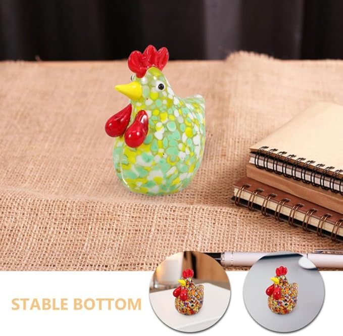 Alasum Figurine de coq en verre artistique en forme de poule pour chambre d'enfant, décoration d'intérieur - Nail Gallerys