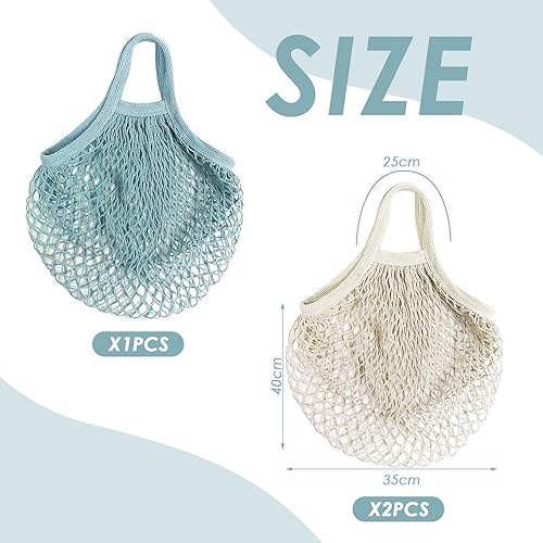 HDGSAFD Sac En Filet 3 Pièces, Filet À Provisions, Sac À Provisions En Filet, Grande Poche En Filet, Sac De Caddie, Sac En Filet Réutilisable - Nail Gallerys