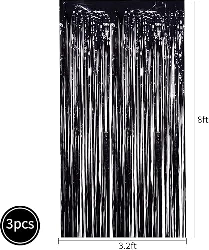 3 rideaux à franges métalliques blancs 1 x 2 m Toile de fond blanche pour photomaton - Accessoires pour fête d'enterrement de vie de jeune fille, anniversaire, remise de diplôme, Noël, Nouvel An - Nail Gallerys