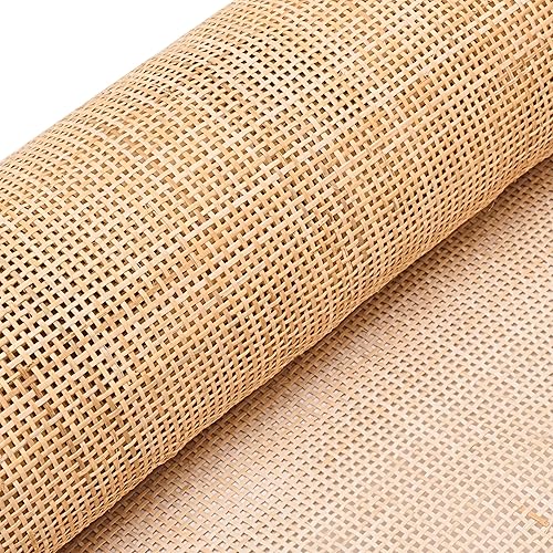 KOLWOVEN Toile carrée en rotin de 40 cm X 1 mètre de largeur – Feuille – Rouleau de toile de canne – Matériau de canne pour chaises – Sangle en osier à tissage ouvert pour armoire - Nail Gallerys