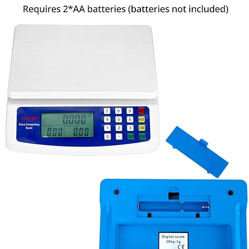 QWORK® Balance de cuisine électronique 30 kg, balance de cuisine numérique avec écran LCD, piles non incluses - Nail Gallerys