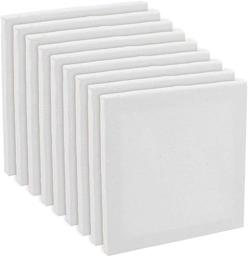 Tebery Akademie Lot de 10 châssis entoilés 100 % coton Blanc 20 x 20 cm - Nail Gallerys