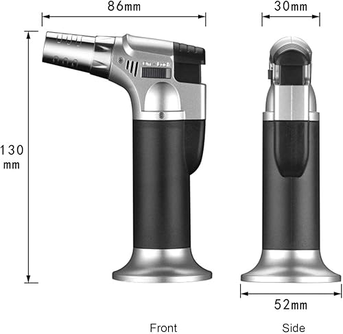 Blow Torch Briquet de cuisine rechargeable | Chalumeau alimentaire avec flamme réglable en continu et verrouillage de sécurité pour cuisine, crème brûlée, barbecue, camping, bricolage et - Nail Gallerys