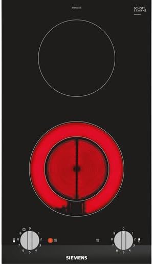 Siemens ET375CFA1E plaque Noir, Acier inoxydable Intégré (placement) Céramique 2 zone(s) - Nail Gallerys