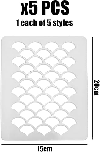 Lot de 5 pochoirs d'écailles de poisson réutilisables pour le maquillage, la pâtisserie, la peinture - Nail Gallerys
