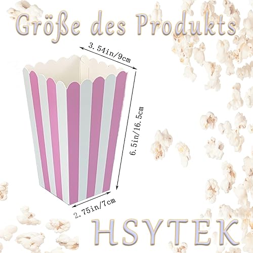 Fentiaowen Lot de 18 petits sacs à pop-corn pliables en papier kraft - Petits sacs à goûter - Pour décoration de cinéma, pop-corn, sucre, chips - Petits sachets de sel (rayures roses) - Nail Gallerys