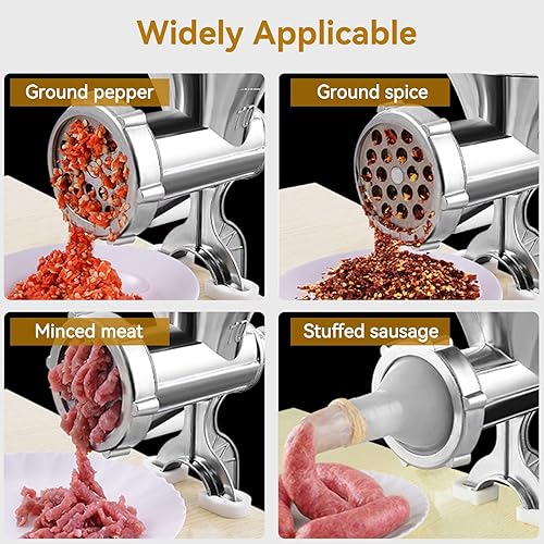 Poussoir à Viande Manuel, Hachoir à Viande Manuel Machine Remplissage Saucisses en Aluminium Multifonction Domestique Lavement Garnissage Saucisse pour porc poulet poisson légumes - 21x14x8cm - Nail Gallerys