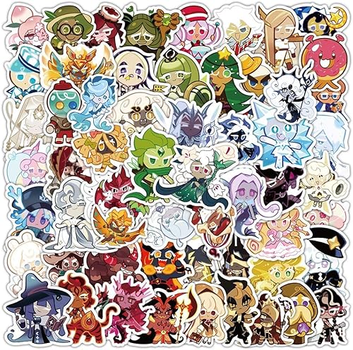 Lot de 60 autocollants Cookies Run Kingdoms en vinyle imperméable pour ordinateur skateboard, bagages, voiture, vélo - Nail Gallerys