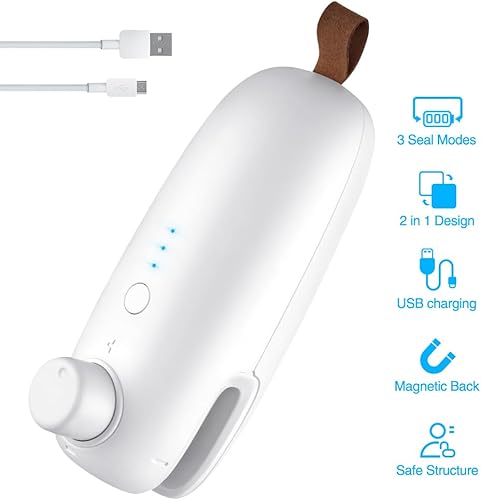 Mini Scelleur, Taiso Soudeuse Sac Plastique, 2 en 1 Portable Plastique Thermoscelleuse Machine Sous Vide Alimentaire Scellant Portable pour les Sacs Scelleuse Alimentaire - Nail Gallerys