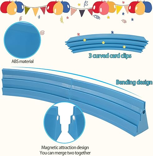 4 Pièces Porte-Cartes à Jouer, Porte-Cartes pour Enfants Mains Libres Support de Poker Peut être épissé Magnétique, Support Carte à Jouer au Design Incurvé pour Enfants Adultes Personnes âGéEs (Bleu) - Nail Gallerys