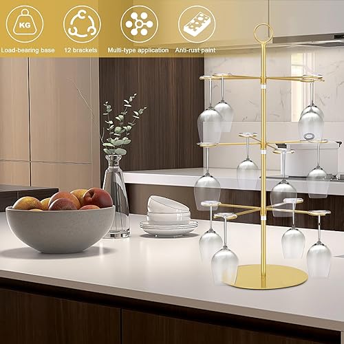 Support pour arbre à cocktail, grand support en verre, support pour verre à vin, vin, cocktails, pour les fêtes, les mariages, les événements de bar, les fêtes de famille (noir, 12 supports) - Nail Gallerys